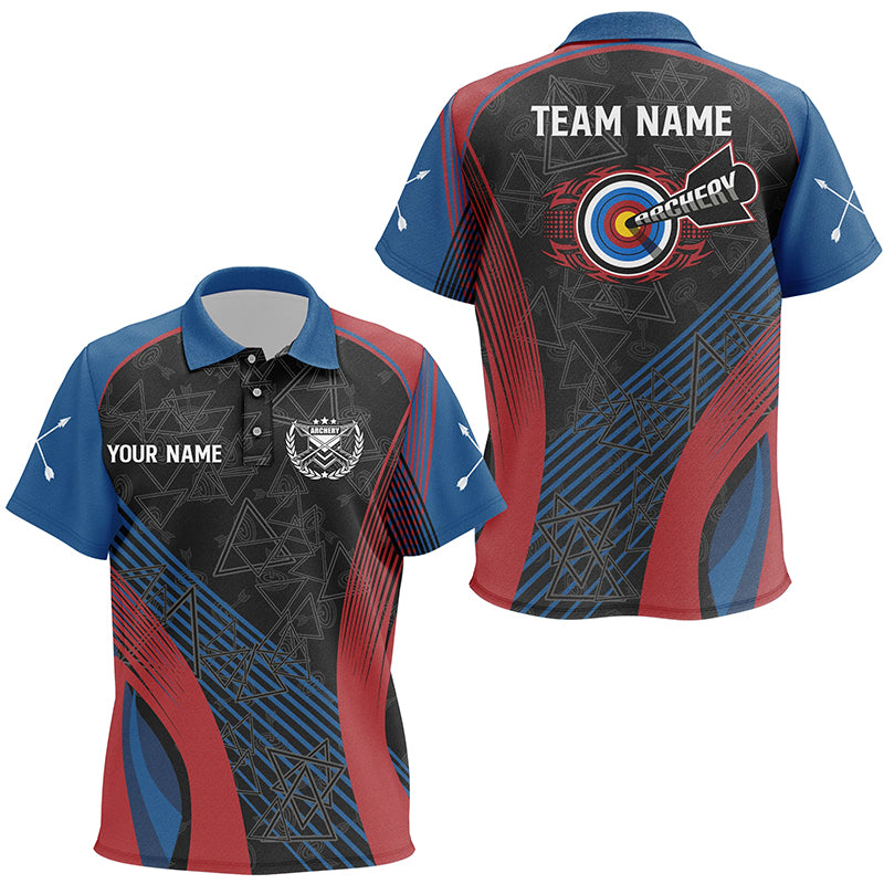 Personalized US Flag Colors Archery 3D Polo Shirts For Kids, Custom Bows And Arrows Archery Jerseys VHM0585