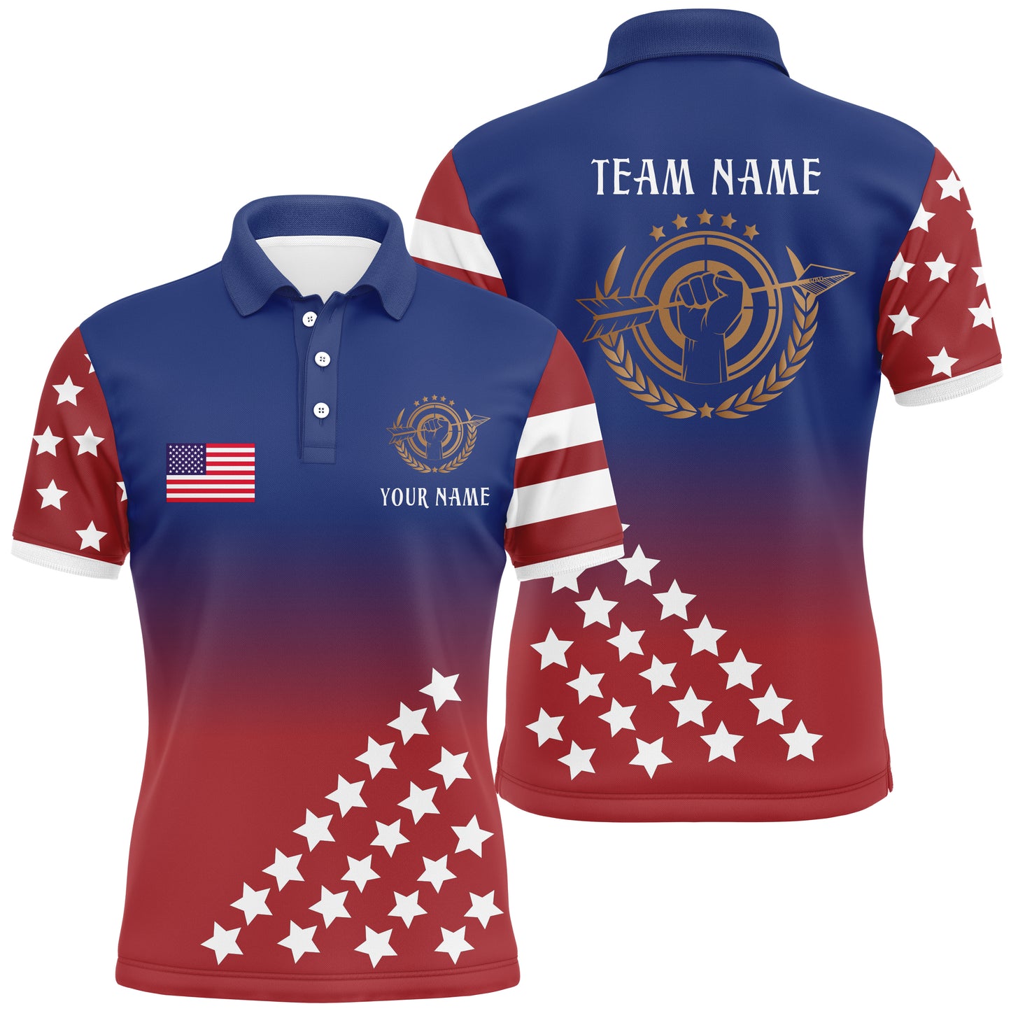 Personalized American Archery Jerseys Polo Shirts For Men Custom Team Name US Archery Clothing TDM0527