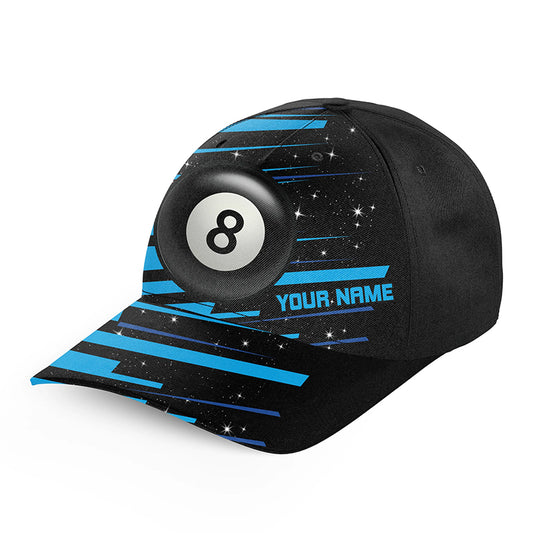 Blue 8 Ball Pool Billiard Jerseys Caps, Custom Name Top Hat Billiards For Pooler TDM0921