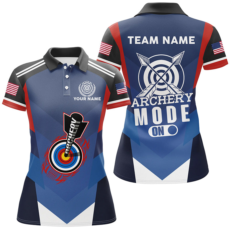 Archery Mode On 3D Target Personalized Women Polo Shirts Custom Archery Jerseys Shirts For Archer TDM0437