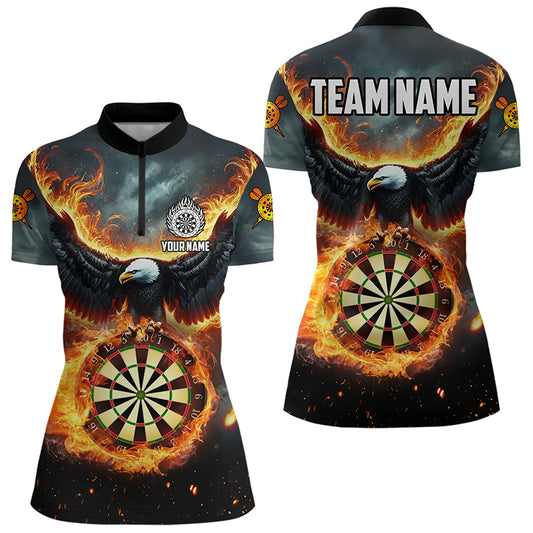 Personalized Fire Flame Dartboard Eagle 3D Dart Shirts For Women Darts League Team Shirt Dart Jerseys TDM3219