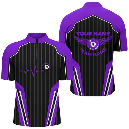 Multicolor Billiard Jersey For Men Custom Billiard 1/4 Zip Shirts, Billiard Tournament Team Shirts TDM2498