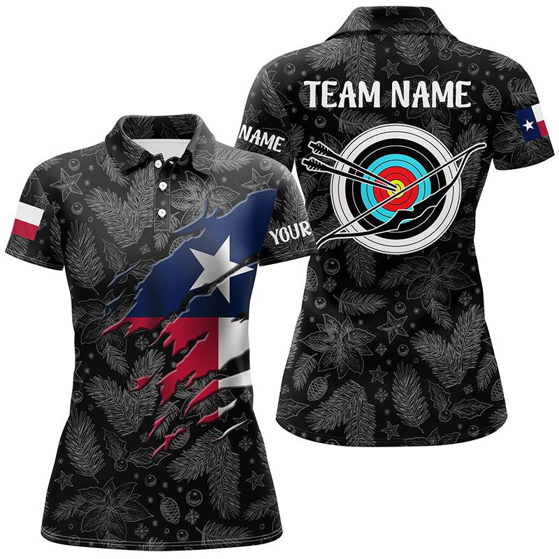 Personalized Funny Christmas Texas Archery Polo Shirts For Patriot, Archery Women Christmas Shirts TDM0580