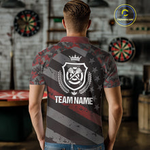 Load image into Gallery viewer, Red Camo American Flag Darts Jersey For Men Custom Grunge Darts Shirt Team Polo & Quarter Zip TDM5032