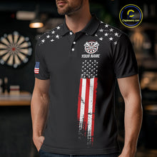 Load image into Gallery viewer, Personalized American Flag Darts Jersey For Men Custom Patriotic Darts Team Polo & 1/4 Zip Shirt TDM5077
