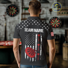 Load image into Gallery viewer, Personalized American Flag Darts Jersey For Men Custom Patriotic Darts Team Polo & 1/4 Zip Shirt TDM5077