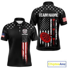 Load image into Gallery viewer, Personalized American Flag Darts Jersey For Men Custom Patriotic Darts Team Polo & 1/4 Zip Shirt TDM5077