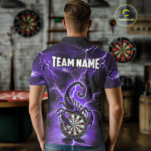 Load image into Gallery viewer, Purple Thunder Lightning Scorpion Darts Polo & 1/4 Zip For Men Custom Darts League Team Jersey TDM4865