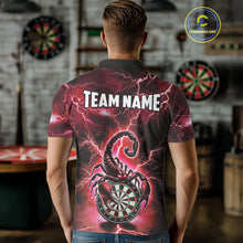 Load image into Gallery viewer, Red Lightning Thunder Scorpion Darts Shirt Polo & 1/4 Zip For Men Custom Darts League Team Jersey TDM4866