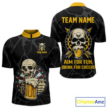 Load image into Gallery viewer, Funny Darts And Beer Aim For Fun Drink For Cheer Custom Skull Dart Shirt For Men, Dart Team Jersey TDM4878