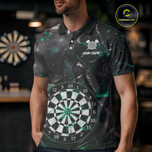 Load image into Gallery viewer, Personalized Turquoise Break Glass Darts Shirt For Men Custom Darts Team Jersey Polo & 1/4 Zip TDM5102