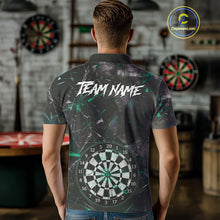 Load image into Gallery viewer, Personalized Turquoise Break Glass Darts Shirt For Men Custom Darts Team Jersey Polo & 1/4 Zip TDM5102