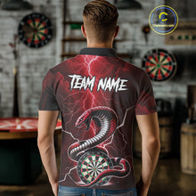 Load image into Gallery viewer, Red Lightning Thunder Cobra Darts Shirt For Men Custom Darts League Team Jersey Polo & 1/4 Zip TDM4894