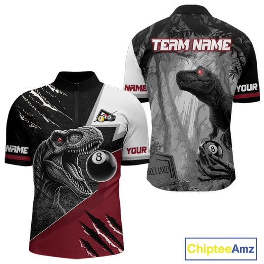 Personalized 8 Ball Pool Sauropod Billiard Shirts For Men Custom Billiard Team Jerseys |Red TDM5606