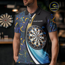 Load image into Gallery viewer, Funny Floral Marbling Pattern Custom Darts Shirt For Men, Team Polo & Quarter Zip Darts Jersey TDM4916