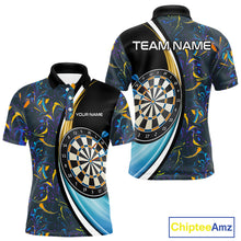 Load image into Gallery viewer, Funny Floral Marbling Pattern Custom Darts Shirt For Men, Team Polo & Quarter Zip Darts Jersey TDM4916