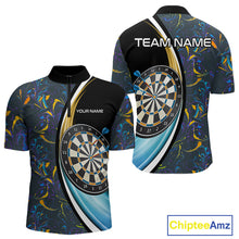 Load image into Gallery viewer, Funny Floral Marbling Pattern Custom Darts Shirt For Men, Team Polo & Quarter Zip Darts Jersey TDM4916