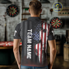 Load image into Gallery viewer, Personalized American Flag Patriotic Darts Shirt For Men Custom Darts Jersey Team Polo & 1/4 Zip TDM4922