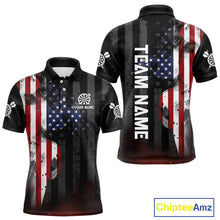 Load image into Gallery viewer, Personalized American Flag Patriotic Darts Shirt For Men Custom Darts Jersey Team Polo & 1/4 Zip TDM4922