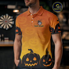 Load image into Gallery viewer, Personalized Orange Funny Spider Darts Shirt For Men Custom Halloween Darts Team Jersey, Dart Gift TDM4923