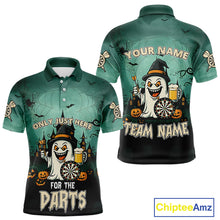 Load image into Gallery viewer, Only Just Here For The Darts Custom Halloween Darts Shirt For Men, Funny Ghostly Darts Team Jersey TDM4951