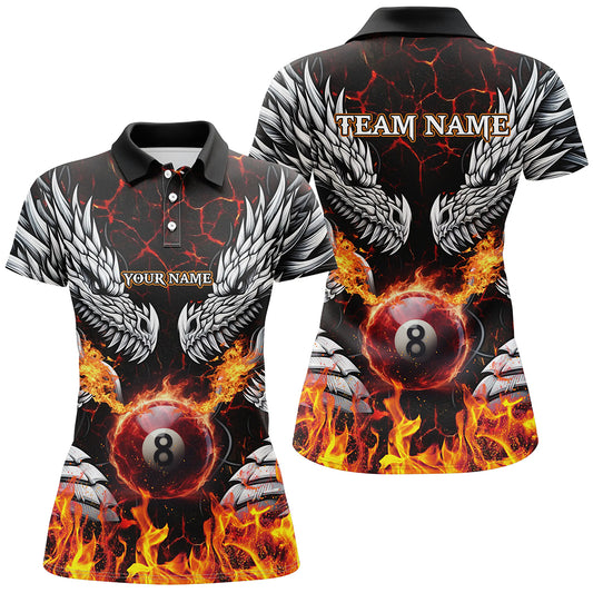 Personalized Dragon Fire Flame 8 Ball Pool Men Billiard Shirts Team League Billiard Jerseys TDM3230