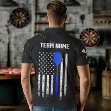 Load image into Gallery viewer, Smoke Puerto Rico US Flag Custom Darts Shirt For Men, Patriotic Darts Jersey Team Polo & 1/4 Zip TDM3456