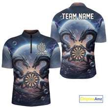 Load image into Gallery viewer, Personalized Dragon Darts Shirt For Men Custom Dragon Darts League Team Jersey Polo & 1/4 Zip TDM4876