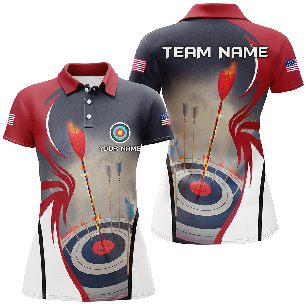 Personalized Jersey Archery Target 3D Polo Shirts For Women Custom Performance Archery Shirts TDM0439