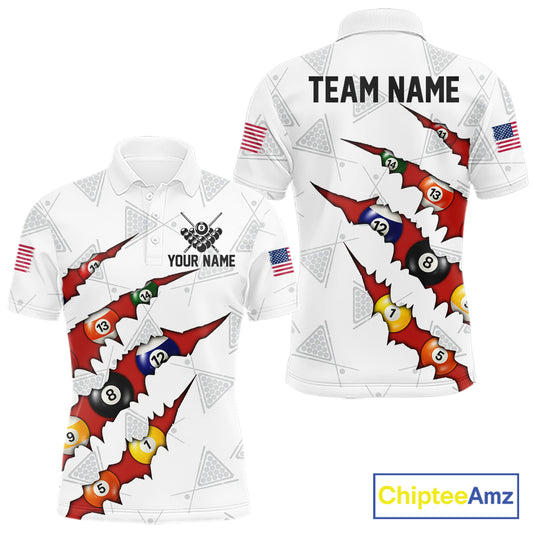 Personalized Scratch 8 Ball Billiard Shirt For Men Custom Pool Jersey, Billiard Team Shirt |Red TDM5989