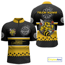 Load image into Gallery viewer, Yellow Black Darts Bee Custom Name Darts Shirts For Men, Funny Darts Apparel, Best Darts Gifts TDM4918
