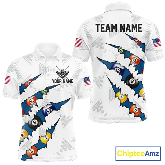 Personalized Scratch 8 Ball Billiard Shirt For Men Custom Pool Jersey, Billiard Team Shirt |Blue TDM5870