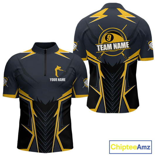 9 Ball Billiard Jerseys For Men Custom Polo & Quarter-Zip Billiard Team Shirts, 9 Ball Pool Shirt TDM3615