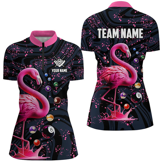 Pink Grunge Flamingo Billiard Balls 3D Pool Shirts For Women Custom Billiard Team Jerseys Apparel TDM2118