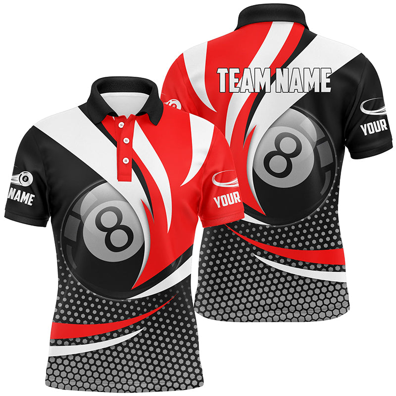 Personalized 8 Ball Billiard Red Version 3D Polo Shirts For Men Best Custom Gifts For Pooler TDM0237