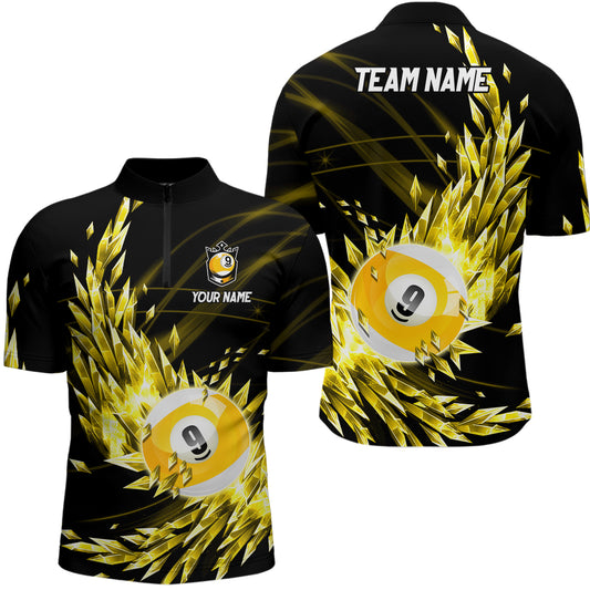 3D Yellow Frozen Ice Men Billiard Shirts Personalized 9 Ball Pool Billiard Attire Jerseys TDM1774