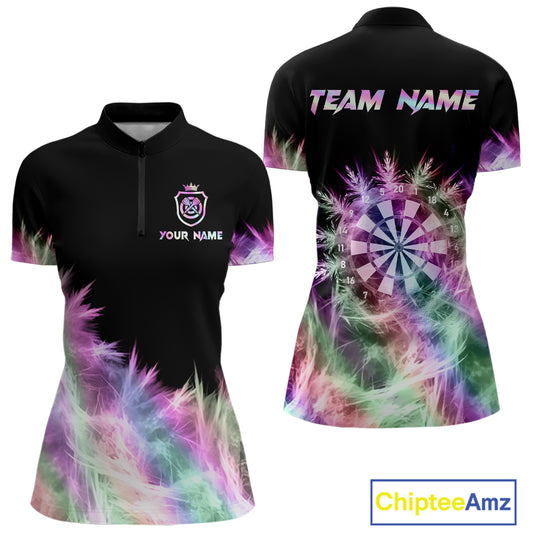 Icy Holographic Light Womens Darts Polo & Quarter Zip Shirts Custom Dart Shirt For Team Darts Jersey TDM5324