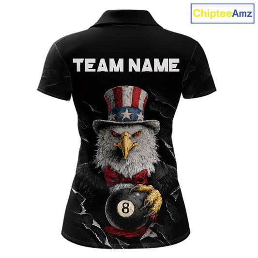 Red Dripping Patriotic Funny Eagle 8 Ball Women Billiard Pool Shirt Personalized Billiard Team Jerseys NYN2772