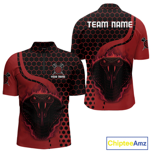 Black-Red Color Custom Flame Dragons Dart Shirt For Men, Dart Team Jerseys NYN0093