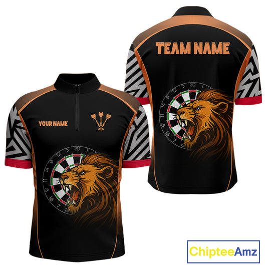 Orange Lion Dartboard Dart Shirts Custom Dart Team Shirt For Men, Dart Jerseys NYN0242