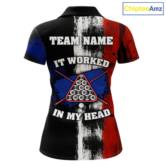 Skull Hoding 9 Ball & 8 Ball Pool Women Billiard Team Shirt Custom Blue & Red Billiards Ball Apparel NYN2468