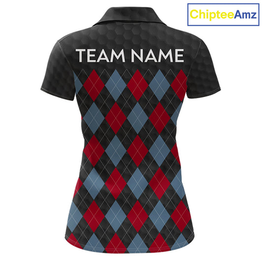 Womens American Flag Golf Shirts Patriotic Golf Jersey Custom Black Ball Golf Clothing, Golf Gifts NYN3053