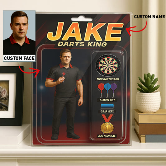 Darts King Toy Box Acrylic Plate Custom Face And Name For Darts Players, Darts Gift NYN0599