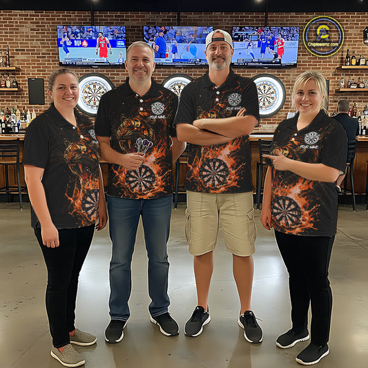 Custom Orange Horror Tiger Grunge Women Darts Quarter-Zip League Shirts Splatter Dart Jerseys NYN2251