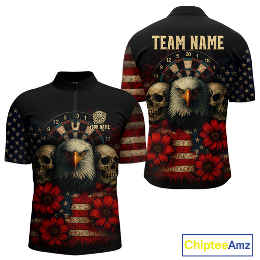 Personalized Eagle Darts Shirt - American Flag Patriotic Archery Jerseys For Men NYN1214