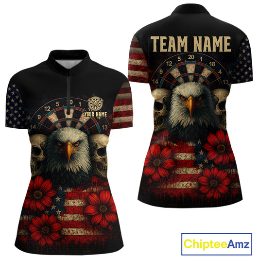 Personalized Eagle Darts Shirt - American Flag Patriotic Archery Jerseys For Women NYN1214
