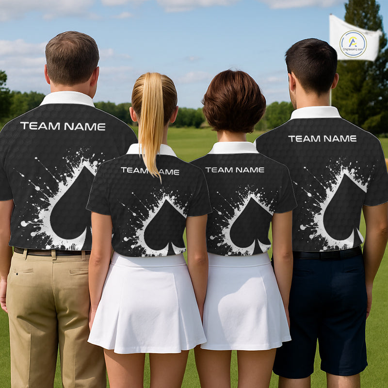 Poker Mens Golf Polo Shirt Custom Name Splatter Poker Golf Top For Team, Golfer Gift For Golfers NYN3325