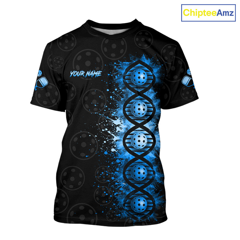 Blue Splatter Pickleball Shirt Is In My Dna Custom Pickleball Tournament Team Uniform For Men NYN4116