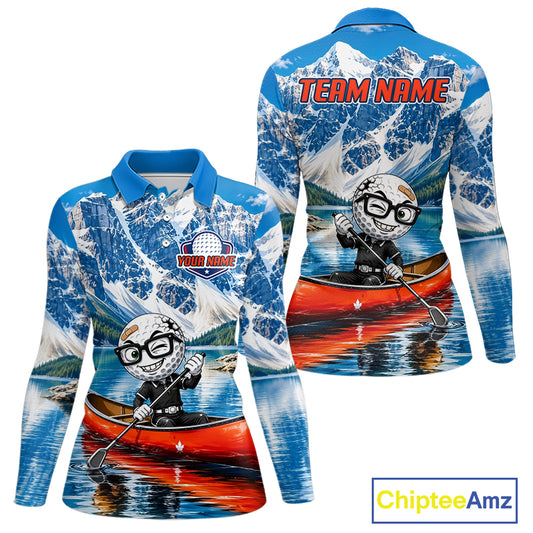 Long-sleeve shirt with kayak design and 'Team Name' text on a white background
