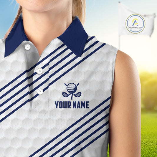 Patriotic American flag golf polo shirt for women blue America 250th golf appare